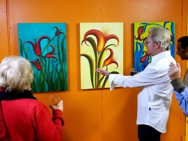 gallery visitors viewing paintings